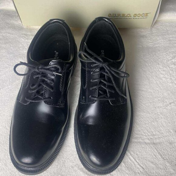 NIB Deer Stags S.U.P.R.O Sock Men\'s Black Leather Derby Shoes size 10.5 main image 6